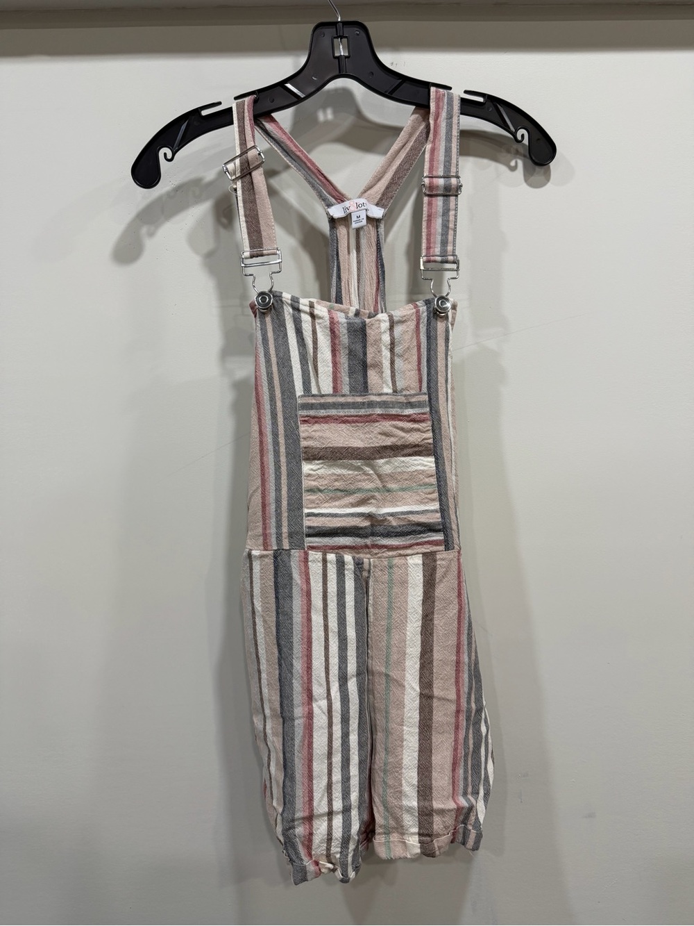 Striped Multi-Color Short Overalls Jumpsuit